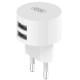 Мережевий зарядний пристрій (адаптер) 2в1 XO L62 2USB / 2.4A + Data Cabel USB to Type-C white