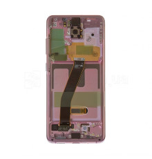 Дисплей (LCD) для Samsung Galaxy S20/G980 (2020) з тачскріном та рамкою pink Service Original (PN:GH82-22123С) TPS-2710000265276