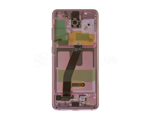 Дисплей (LCD) для Samsung Galaxy S20/G980 (2020) з тачскріном та рамкою pink Service Original (PN:GH82-22123С) TPS-2710000265276