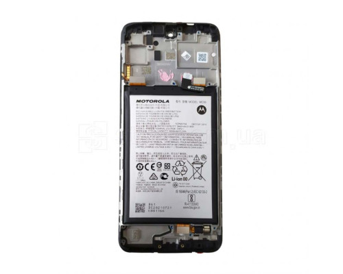 Дисплей (LCD) для Motorola XT2135-2, XT2135, Moto G40 Fusion, Moto G60 5D68C18560 з тачскріном та рамкою (IPS) black Service Original (battery + vibro, знятий) TPS-2710000267058