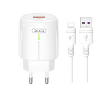 Мережевий зарядний пристрій (адаптер) 2в1 XO L112 1USB / QC3.0 / 18W + Type-C white TPS-2710000267928