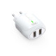 Мережевий зарядний пристрій (адаптер) 2в1 XO L111 2USB / 2.4A + Data Cabel USB to Micro white