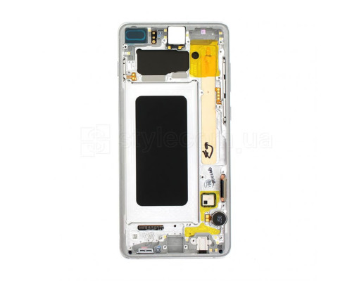 Дисплей (LCD) для Samsung Galaxy S10 Plus/G975 (2019) з тачскріном та рамкою white Service Original (PN:GH82-18849B) TPS-2710000268444