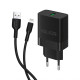 Мережевий зарядний пристрій (адаптер) 2в1 WALKER WH-35 1USB / QC3.0 / 3A / 15W + Lightning black TPS-2710000268659