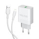 Мережевий зарядний пристрій (адаптер) 2в1 WALKER WH-35 1USB / QC3.0 / 3A / 15W + Lightning white TPS-2710000268666