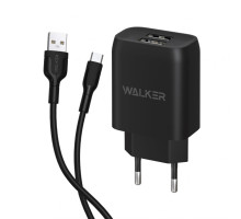 Мережевий зарядний пристрій (адаптер) 2в1 WALKER WH-31 2USB / 2.1A + Micro black TPS-2710000268833