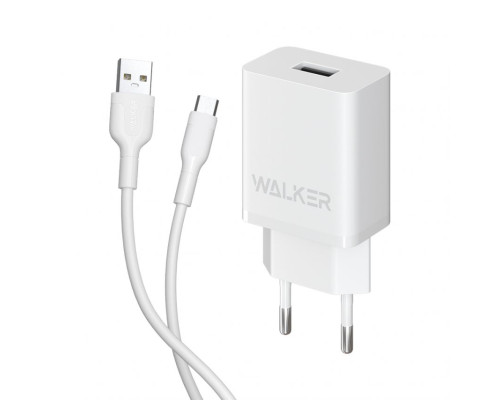 Мережевий зарядний пристрій (адаптер) 2в1 WALKER WH-31 2USB / 2.1A + Micro white TPS-2710000268864