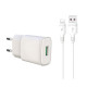 Мережевий зарядний пристрій (адаптер) 2в1 XO L92D 1 USB / QC3.0 / 18W + Type-C white