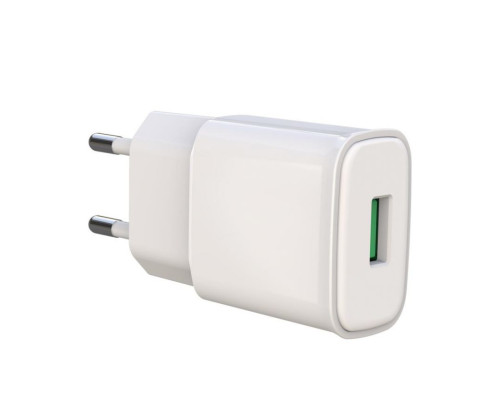 Мережевий зарядний пристрій (адаптер) 2в1 XO L92D 1 USB / QC3.0 / 18W + Type-C white