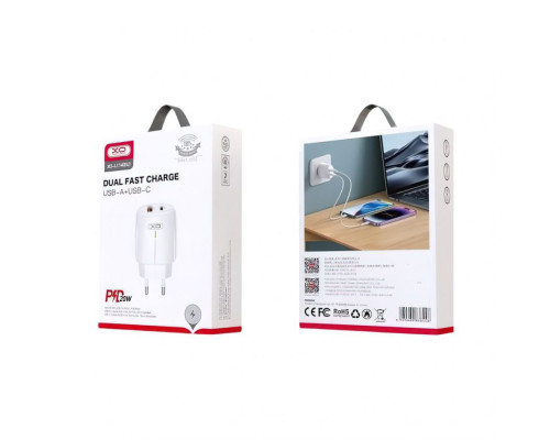 Мережевий зарядний пристрій (адаптер) XO L114 PD_20W / QC_18W white TPS-2710000269595 2710000269595
