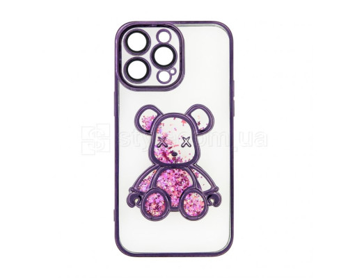 Чохол з ведмедиком для Apple iPhone 14 Pro Max violet