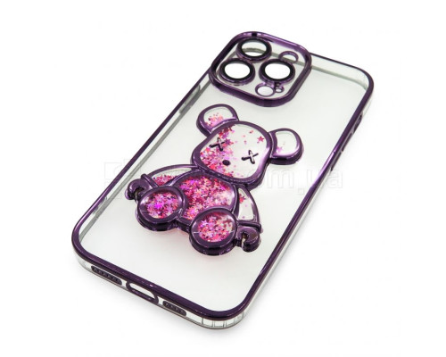 Чохол з ведмедиком для Apple iPhone 14 Pro Max violet