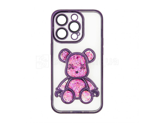 Чохол з ведмедиком для Apple iPhone 14 Pro violet