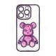 Чохол з ведмедиком для Apple iPhone 14 Pro violet
