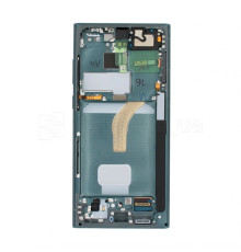 Дисплей (LCD) для Samsung Galaxy S22 Ultra/S908 (2022) з тачскріном та рамкою green Service Original (PN:GH82-27489D)