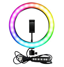 Кільцева лампа МJ-30 RGB (30см) різнокольорова + стійка на підлогу 70см (2,1м)