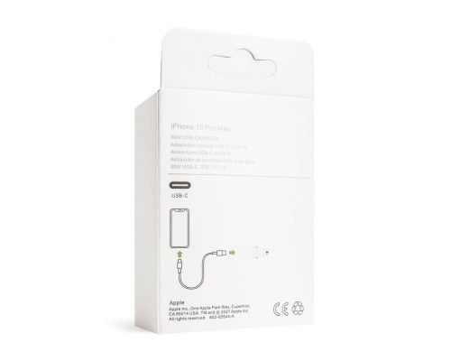 Автомобільний зарядний пристрій (адаптер) для Apple iPhone AP1314 PD / 20W white carton box logo