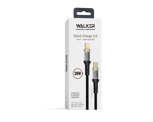 Кабель USB WALKER C950 Type-C to Lightning black