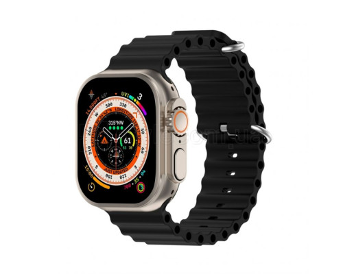 Ремінець для Apple Watch Ultra Ocean Band силіконовий 42/44/45/49 L black / чорний (1)