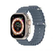 Ремінець для Apple Watch Ultra Ocean Band силіконовий 38/40/41мм L rock blue / сірий (26)