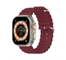 Ремінець для Apple Watch Ultra Ocean Band силіконовий 42/44/45/49 L burgundy / бордовий (15) TPS-2710000281740