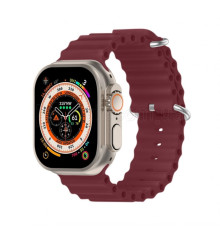 Ремінець для Apple Watch Ultra Ocean Band силіконовий 42/44/45/49 L burgundy / бордовий (15) TPS-2710000281740