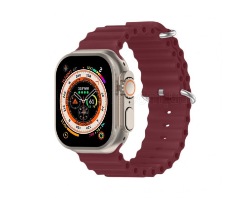 Ремінець для Apple Watch Ultra Ocean Band силіконовий 42/44/45/49 L burgundy / бордовий (15) TPS-2710000281740