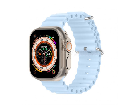 Ремінець для Apple Watch Ultra Ocean Band силіконовий 38/40/41мм L lavender / світло-блакитний (12) TPS-2710000281474