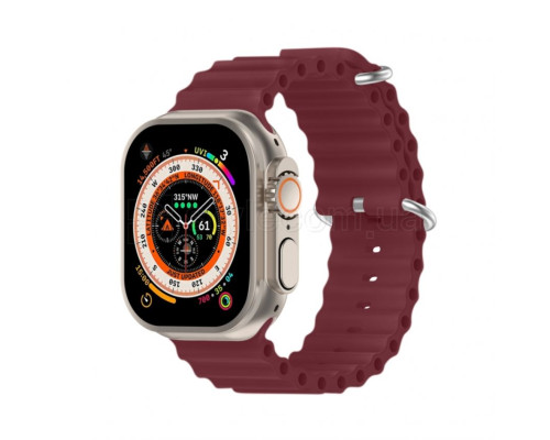 Ремінець для Apple Watch Ultra Ocean Band силіконовий 38/40/41мм L burgundy / бордовий (15)