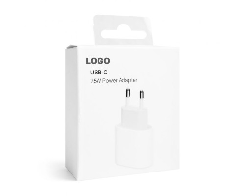 Мережевий зарядний пристрій (адаптер) для Apple iРhone A1692 PD / 25W white High Quality carton box logo