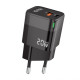 Мережевий зарядний пристрій (адаптер) WALKER WH-42 20W GAN PD_20W / QC3.0_18W black TPS-2710000283317