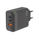 Мережевий зарядний пристрій (адаптер) WALKER WH-45 65W GAN PD1_65W / PD2_30W / QC3.0_18W black TPS-2710000283331