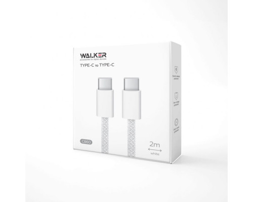 Кабель USB WALKER C860 Type-C to Type-C 65W 2м white TPS-2710000284291