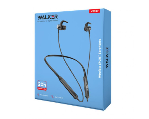 Навушники Bluetooth WALKER WBT-27 black TPS-2710000286349