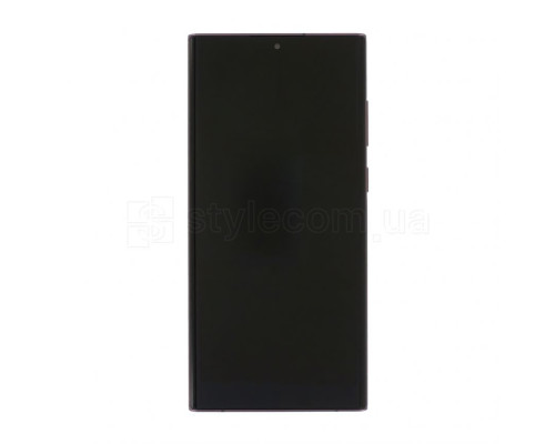 Дисплей (LCD) для Samsung Galaxy S22 Ultra/S908 (2022) з тачскріном та рамкою burgundy Service Original (PN:GH82-27488B, GH82-27489B) TPS-2710000292173