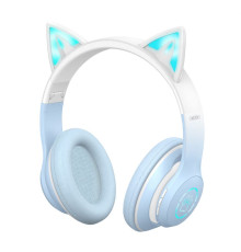 Дитячі навушники Bluetooth XO BE38 з вушками blue