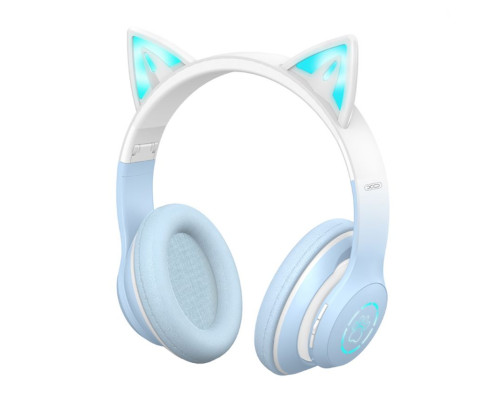 Дитячі навушники Bluetooth XO BE38 з вушками blue