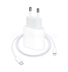 Мережевий зарядний пристрій (адаптер) 2в1 для Apple iРhone A1692 PD / 20W + Type-C to Lightning white High Quality carton box