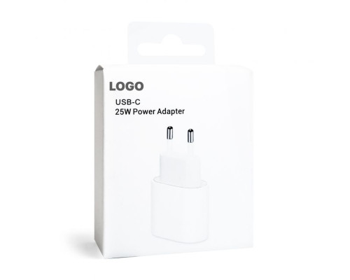 Мережевий зарядний пристрій (адаптер) для Apple iРhone A2347 PD / 25W white High Quality carton box logo