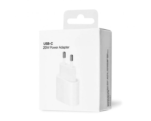 Мережевий зарядний пристрій (адаптер) для Apple iРhone A2347 PD / 20W white High Quality carton box logo