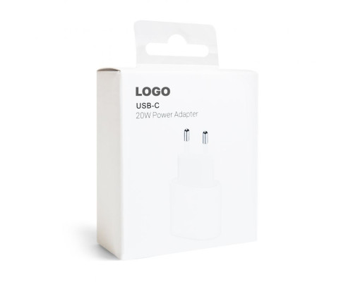 Мережевий зарядний пристрій (адаптер) для Apple iРhone A2347 PD / 20W white High Quality carton box logo