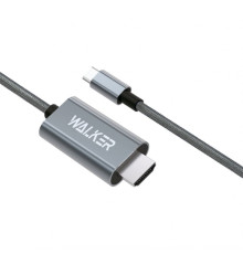 Кабель WALKER WHD-57 HDMI to Type-C 2м grey (тех.пак.)