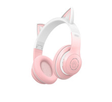 Дитячі навушники Bluetooth XO BE38 з вушками pink