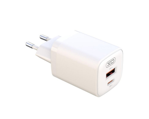Мережевий зарядний пристрій (адаптер) 2в1 XO L96 PD_30W / QC_18W + Data Cable Type-C to Type-C white TPS-2710000297215 2710000297215