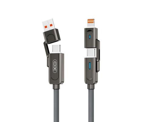 Кабель USB XO NB275 4в1 трансформер grey