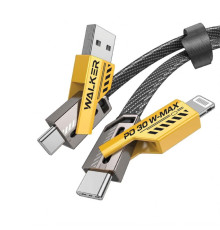 Кабель USB 4в1 WALKER C990 65W трансформер black/yellow TPS-2710000299714 2710000299714