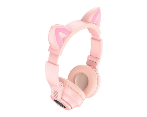 Навушники Bluetooth Borofone BO18 Cat Ear pink