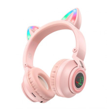 Навушники Bluetooth Borofone BO18 Cat Ear pink