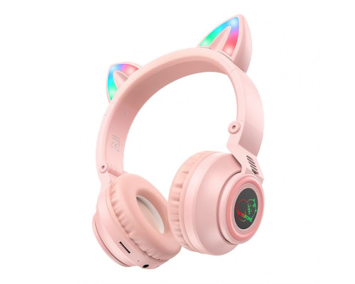 Навушники Bluetooth Borofone BO18 Cat Ear pink