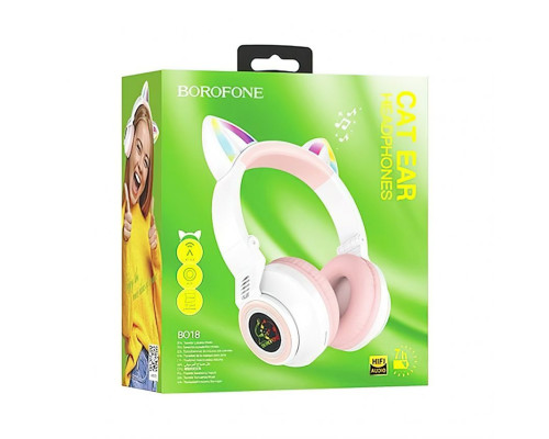 Навушники Bluetooth Borofone BO18 Cat Ear white